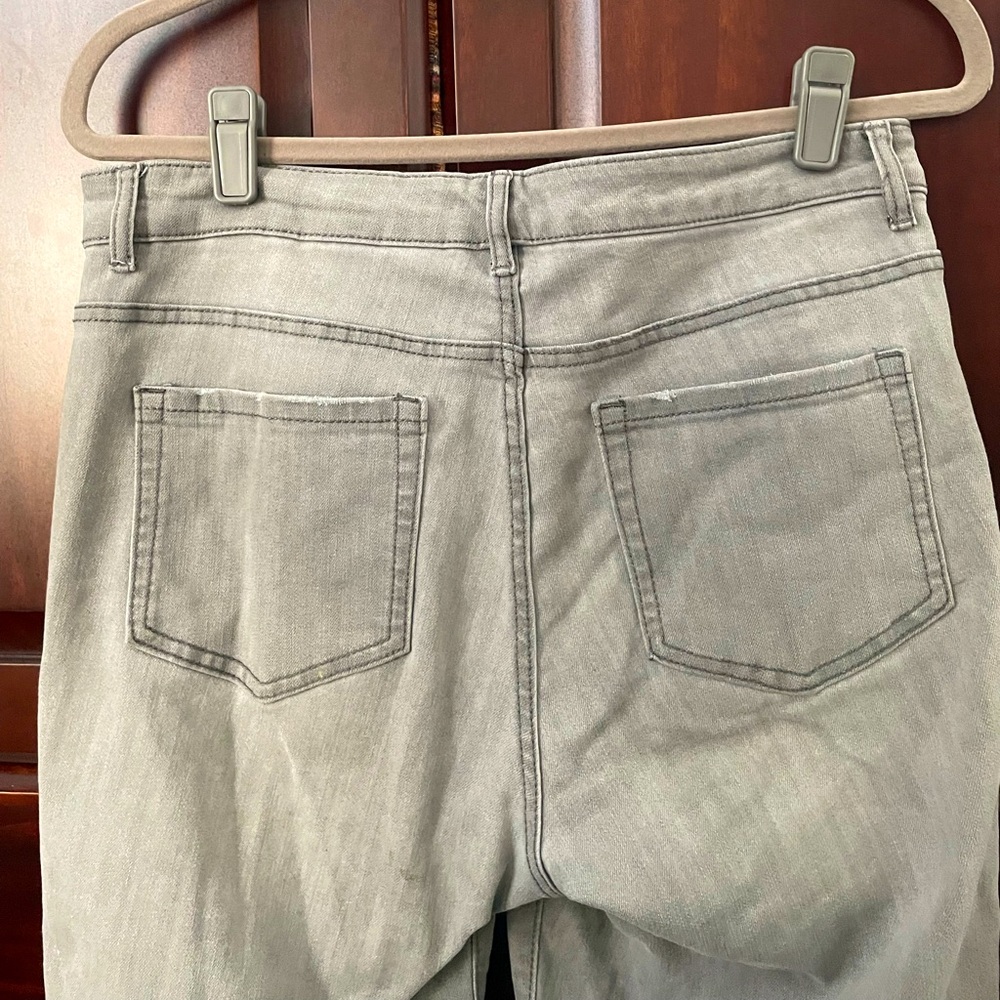 Gray Shadow Patch Straight Leg Boyfriend Jeans - image 7